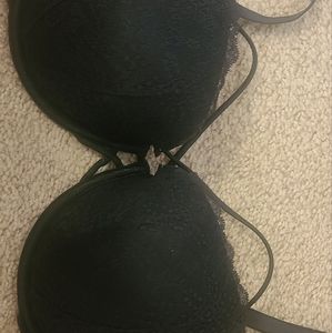 Black lace pink bra 36DDD